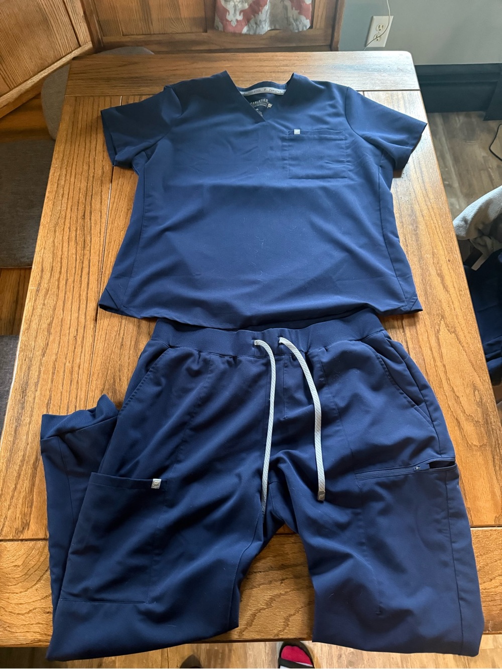 Fabletics Navy Blue Women's Jogger Scrub Set